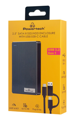 POWERTECH θήκη για 2.5" SATA HDD/SSD PT-1232, 5Gbps, μαύρη