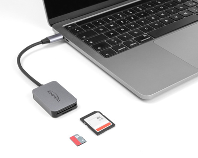 DELOCK card reader 91009 για SD & micro SD, USB-C, 5 Gbps, γκρι