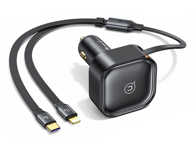 USAMS φορτιστής αυτοκινήτου US-CC219 καλώδιο USB-C/Lightning 30W, μαύρος