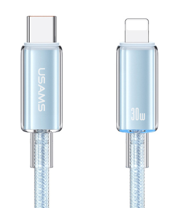 USAMS καλώδιο Lightning σε USB-C US-SJ659, 30W, 480Mbps, 1.2m, μπλε