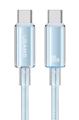 USAMS καλώδιο USB-C σε USB-C US-SJ660, 100W, 480Mbps, 1.2m, μπλε