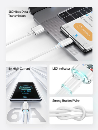 USAMS καλώδιο USB-C σε USB US-SJ658, 66W, 480Mbps, 1.2m, μπλε