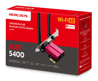 MERCUSYS κάρτα δικτύου MA86XE, AXE5400, Wi-Fi 6E, Bluetooth, PCIe, V.2.0