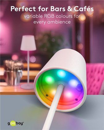 GOOBAY επιτραπέζιο φωτιστικό 73928, RGB, επαναφορτιζόμενο, λευκό