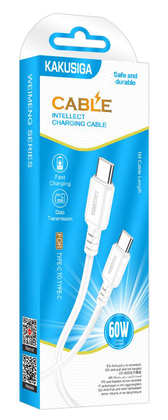 KAKUSIGA καλώδιο USB-C σε USB-C KSC-982, 60W, 480Mbps, 1m, λευκό KAKUSIGA καλώδιο USB-C σε USB-C KSC-982, 60W, 480Mbps, 1m, λευκό