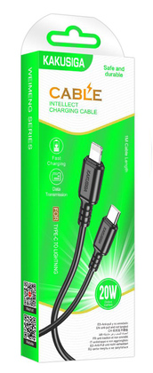 KAKUSIGA καλώδιο Lightning σε USB-C KSC-982, 20W, 480Mbps, 1m, μαύρο KAKUSIGA καλώδιο Lightning σε USB-C KSC-982, 20W, 480Mbps, 1m, μαύρο