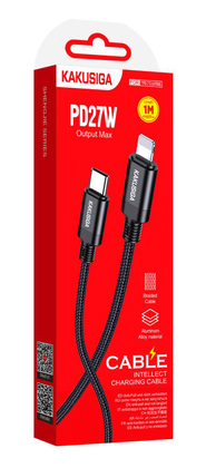 KAKUSIGA καλώδιο Lightning σε USB-C KSC-970, 27W, 480Mbps, 1m, μαύρο KAKUSIGA καλώδιο Lightning σε USB-C KSC-970, 27W, 480Mbps, 1m, μαύρο