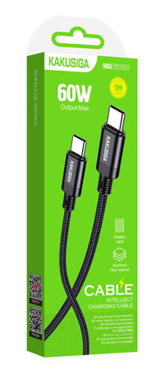 KAKUSIGA καλώδιο USB-C σε USB-C KSC-970, 60W, 480Mbps, 1m, μαύρο KAKUSIGA καλώδιο USB-C σε USB-C KSC-970, 60W, 480Mbps, 1m, μαύρο