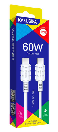 KAKUSIGA καλώδιο USB-C σε USB-C KSC-710, 60W, 480Mbps, 1.2m, λευκό KAKUSIGA καλώδιο USB-C σε USB-C KSC-710, 60W, 480Mbps, 1.2m, λευκό