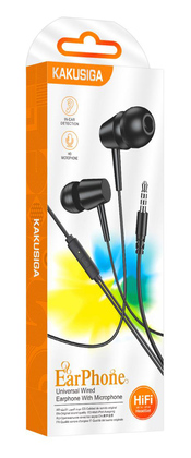 KAKUSIGA earphones με μικρόφωνο KSC-1303, 3.5mm σύνδεση, 10mm, 1.1m, μαύρα KAKUSIGA earphones με μικρόφωνο KSC-1303, 3.5mm σύνδεση, 10mm, 1.1m, μαύρα