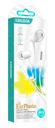 KAKUSIGA earphones με μικρόφωνο KSC-1303, 3.5mm σύνδεση, 10mm, 1.1m, λευκά KAKUSIGA earphones με μικρόφωνο KSC-1303, 3.5mm σύνδεση, 10mm, 1.1m, λευκά