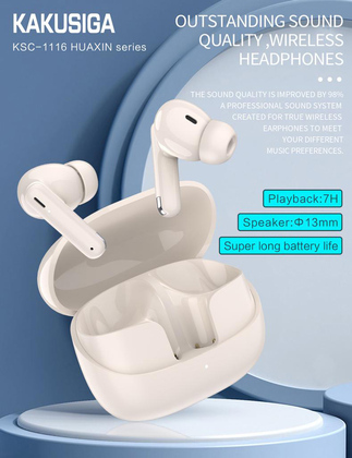 KAKUSIGA earphones με θήκη φόρτισης KSC-1116, True Wireless, 13mm, 40/320mAh, μαύρα KAKUSIGA earphones με θήκη φόρτισης KSC-1116, True Wireless, 13mm, 40/320mAh, μαύρα
