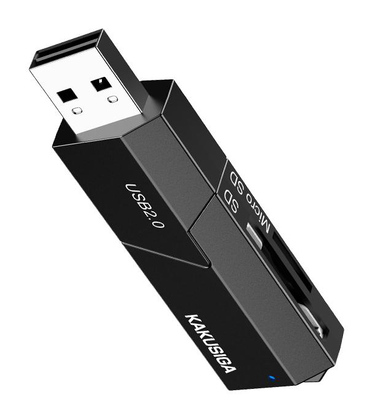 KAKUSIGA card reader KSC-1411 για SD & micro SD, 480Mbps, USB σύνδεση, μαύρο KAKUSIGA card reader KSC-1411 για SD & micro SD, 480Mbps, USB σύνδεση, μαύρο