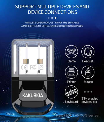 KAKUSIGA USB αντάπτορας Bluetooth 5.0 KSC-908, μαύρος KAKUSIGA USB αντάπτορας Bluetooth 5.0 KSC-908, μαύρος