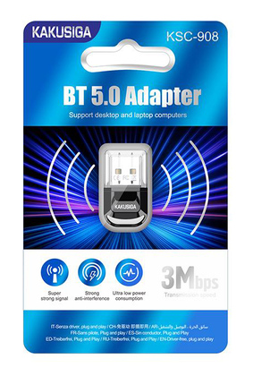 KAKUSIGA USB αντάπτορας Bluetooth 5.0 KSC-908, μαύρος KAKUSIGA USB αντάπτορας Bluetooth 5.0 KSC-908, μαύρος