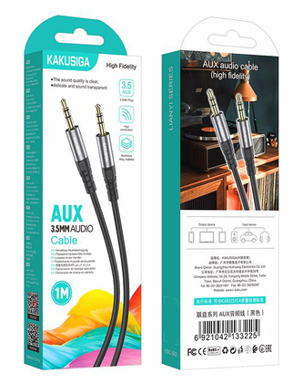 KAKUSIGA καλώδιο ήχου 3.5mm KSC-892, AUX, 1m, μαύρο KAKUSIGA καλώδιο ήχου 3.5mm KSC-892, AUX, 1m, μαύρο