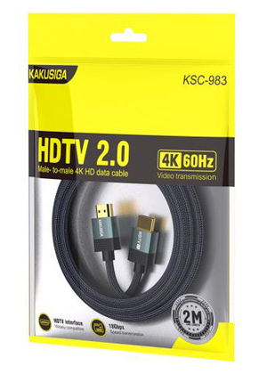 KAKUSIGA καλώδιο HDMI KSC-983, 4K/60Hz, 18Gbps, 2m, μαύρο KAKUSIGA καλώδιο HDMI KSC-983, 4K/60Hz, 18Gbps, 2m, μαύρο