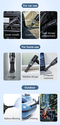 USAMS 2 σε 1 σκουπάκι χειρός & air duster ZB291, 60W, 4000mAh, μαύρο