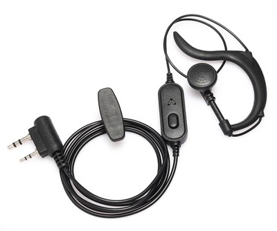 BAOFENG ακουστικό για πομποδέκτη BFG-EARPHONE, 2 pin, push to talk, 1.1m, μαύρο