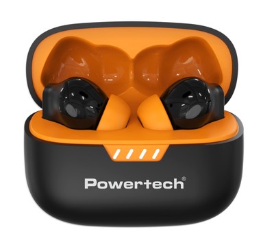 POWERTECH earphones με θήκη φόρτισης PT-1431, True Wireless, 40/400mAh, ANC & ENC, μαύρα POWERTECH earphones με θήκη φόρτισης PT-1431, True Wireless, 40/400mAh, ANC & ENC, μαύρα