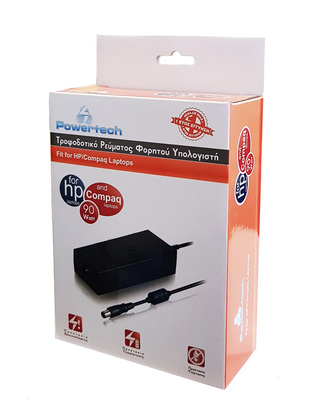 POWERTECH τροφοδοτικό laptop PT-119 για HP, 90W, 18.5V - 4.9A