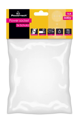 POWERTECH πολύπριζο ασφαλείας PT-1057, 5x schuko, 16A, 1.4m, λευκό