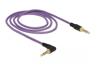 DELOCK καλώδιο Jack stereo σε Jack stereo 4pin 3.5mm, 90°, μωβ, 1m