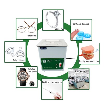 BEST Ultrasonic Cleaner BST-300, Stainless Steel, 50W