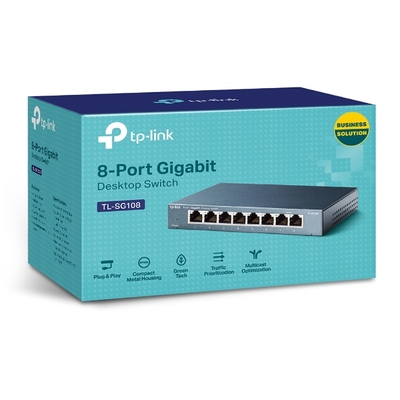 TP-LINK Desktop Switch TL-SG108 8 Θυρών, 10/100/1000Mbps, Ver. 6.0