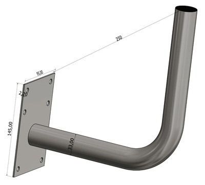 VIKAR Βάση τοίχου 22013, Φ33x250mm x2mm