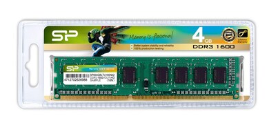 SILICON POWER μνήμη RAM DDR3, 1600MHz PC3-12800, 1.5V, 4GB