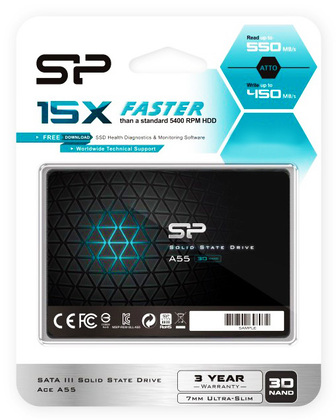 SILICON POWER SSD A55 1TB, 2.5", SATA III, 560-530MB/s 7mm, TLC