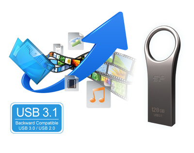 SILICON POWER USB Flash Drive Jewel 80, 32GB, USB 3.2, Titanium