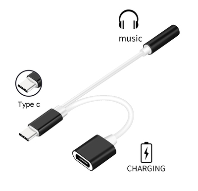 POWERTECH αντάπτορας USB-C σε USB-C & 3.5mm θηλυκό CAB-UC030, λευκός