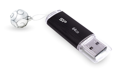 SILICON POWER USB Flash Drive Ultima U02, 64GB, USB 2.0, μαύρο