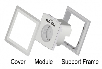 DELOCK Αντάπτορας ρεύματος 11471, 2x USB, 2.4A, λευκός